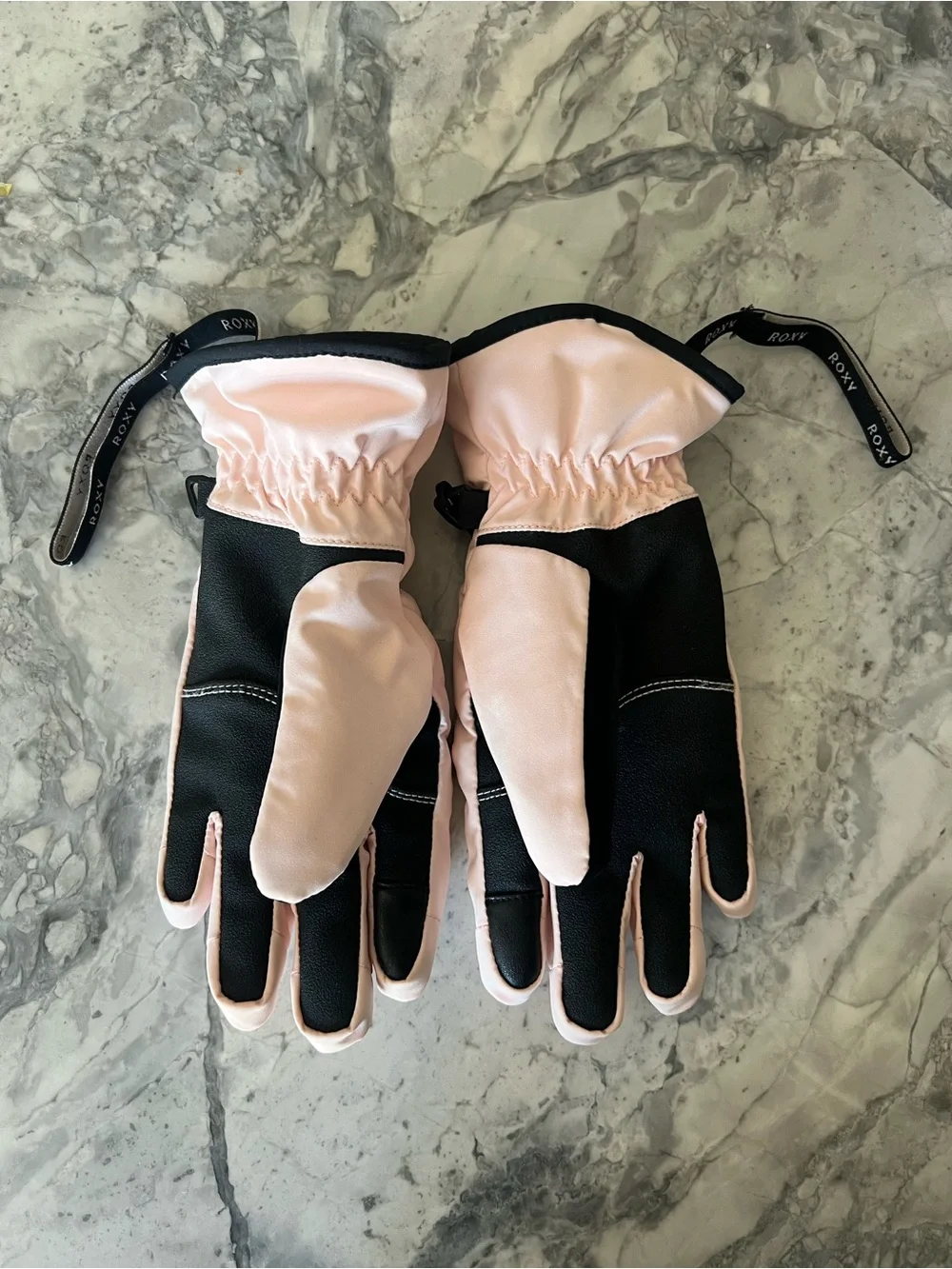 Roxy Kids Light Pink Ski Gloves with Black Trim